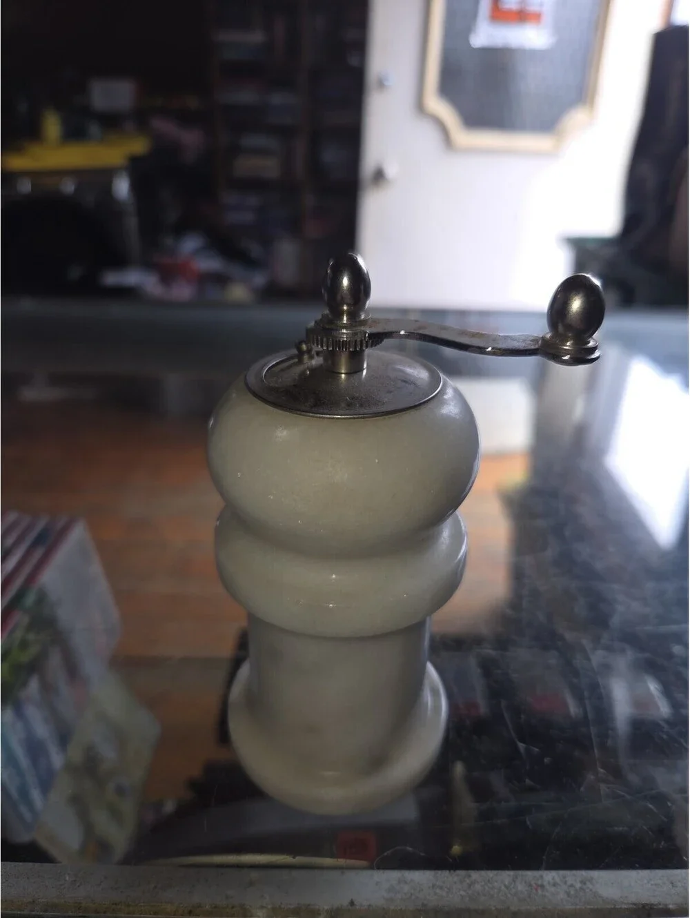 Vintage Pepper Mill Grinder Marble Body A10